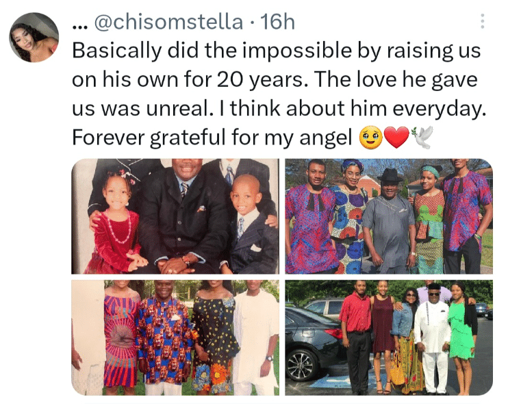 Lady celebrates her father for doing the 'impossible' by raising her and all her siblings alone for 20 years
