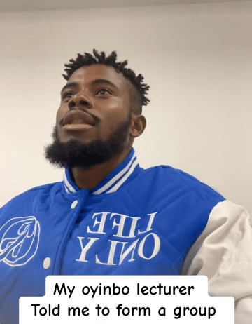 Nigerian student leaves Oyinbo lecturer stuns with "Idan" group name