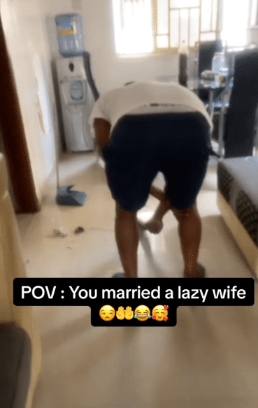 Nigerian husband showcases his domestic duties at home