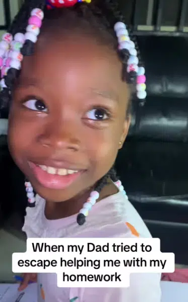 "Just say you don't know it" - Little girl causes buzz as she calls out her dad who tries to dodge her assignment