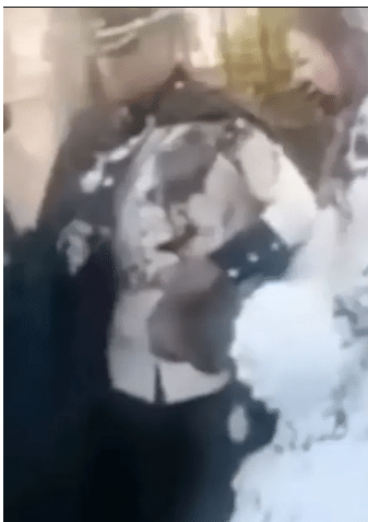 Moment groom's ex-girlfriend throws poop at him and his bride during their wedding