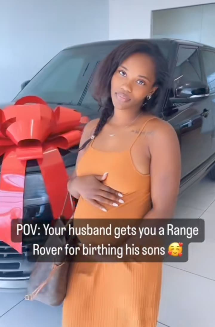 "Thank you for giving me sons" – Man blesses wife with Range Rover, video stuns many 