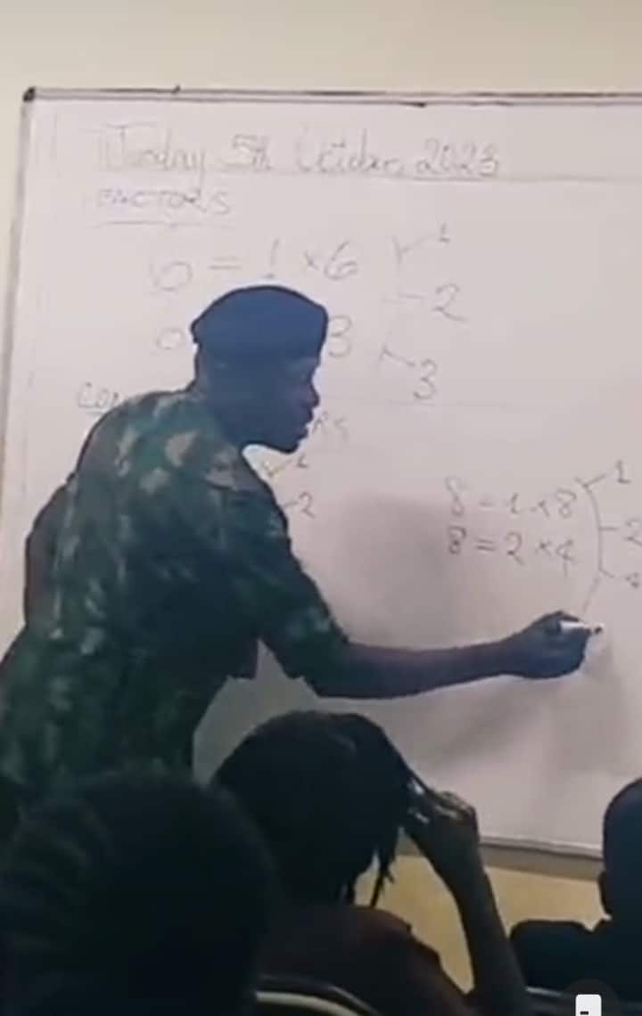 Military man mathematics class 