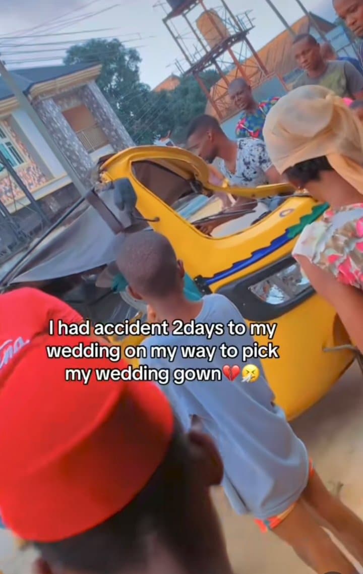 Wedding gown accident 