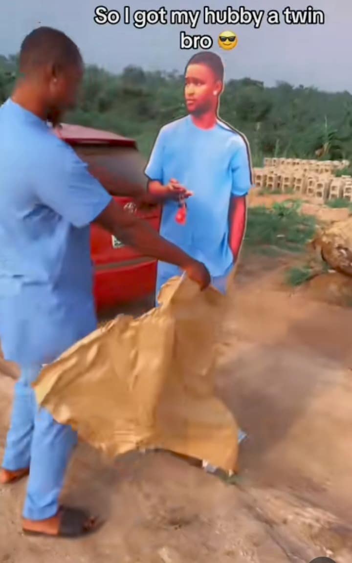 Man wife cardboard cut-out 