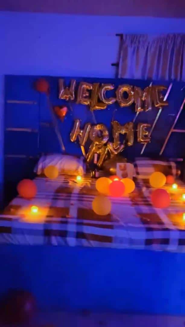 Portable's baby mama, Ashabi Simple welcome him home in grand style