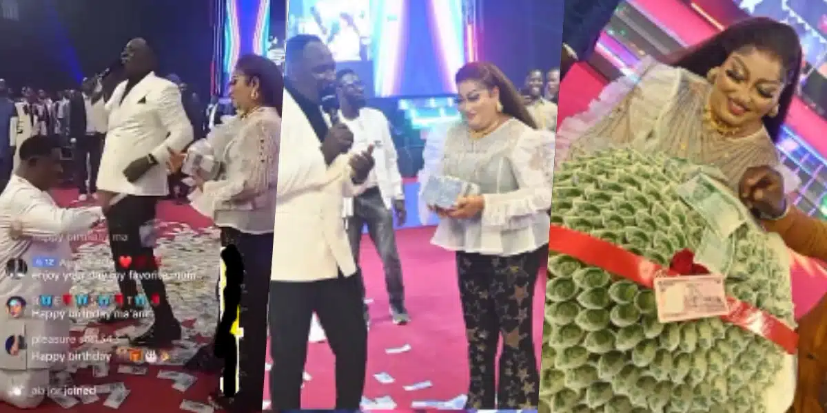 pastor's wife birthday money sprayed church members