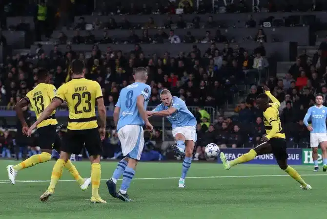 UCL: Haaland double seals Manchester City's victory over Young Boys