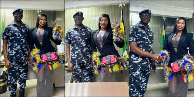 Tacha responds to criticism over outfit during meeting with Lagos State commissioner of police