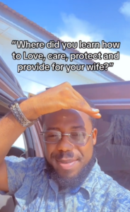 man spoiling his wife with sweet gestures