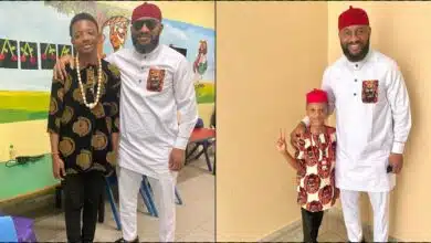 Yul Edochie pays sons a surprise visit in school after months apart