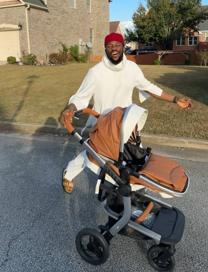 "Remember to rest, na you get afternoon" - Reactions as Stan Nze bonds with their child in U.S.