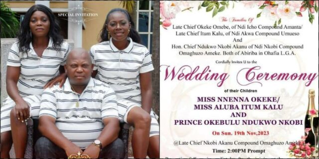 Abia State man allegedly set to marry two wives on the same day