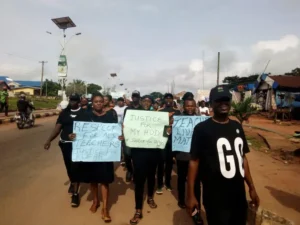 Delta Teachers Stage Protest After Their Colleague Was Killed By Student’s Father For Beating His Son