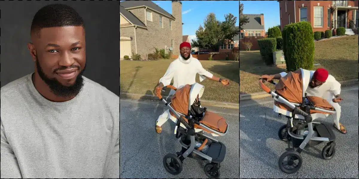 "Remember to rest, na you get afternoon" - Reactions as Stan Nze bonds with their child in U.S.