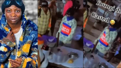 Portable's ex-signee, Yung Duu spotted buying N700 food at Mama Put