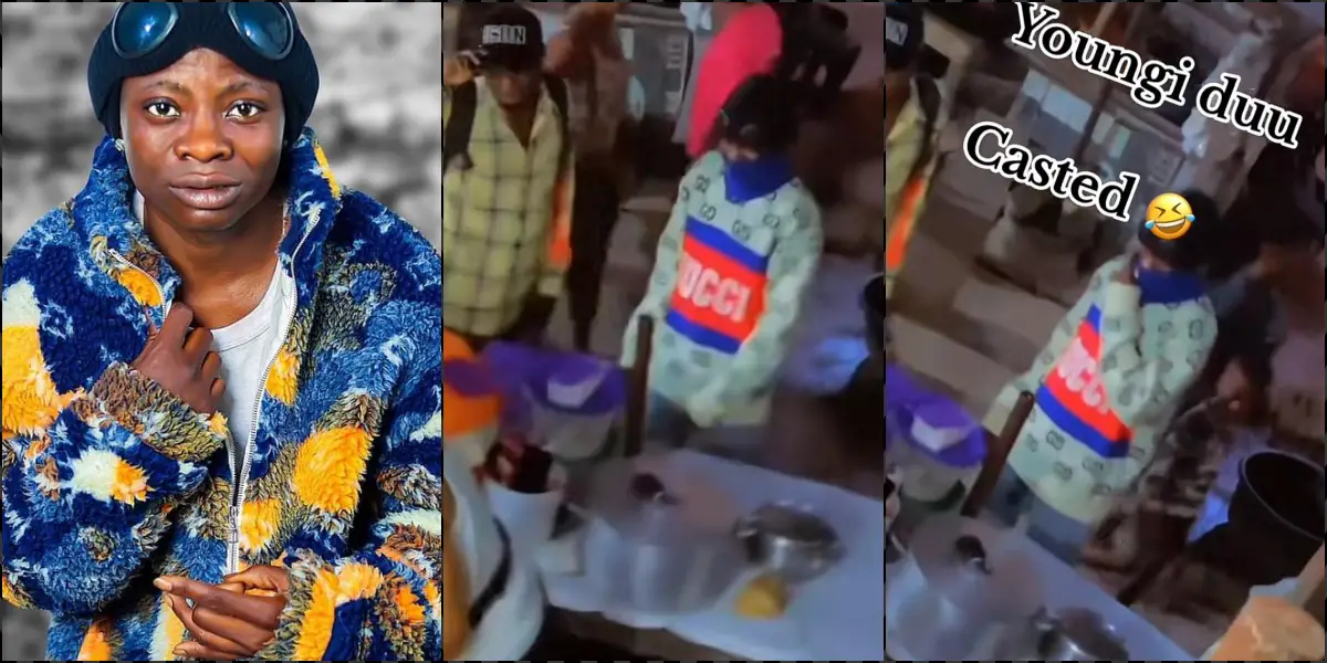 Portable's ex-signee, Yung Duu spotted buying N700 food at Mama Put