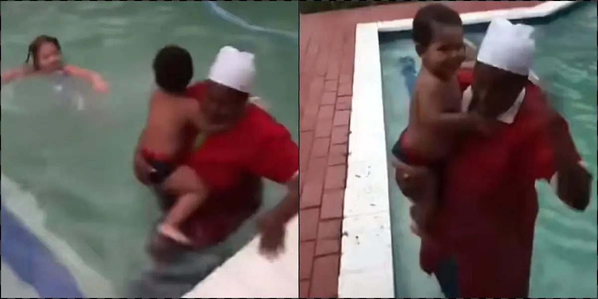 Housemaid who cannot swim dives into pool to save boss's child, receives accolades