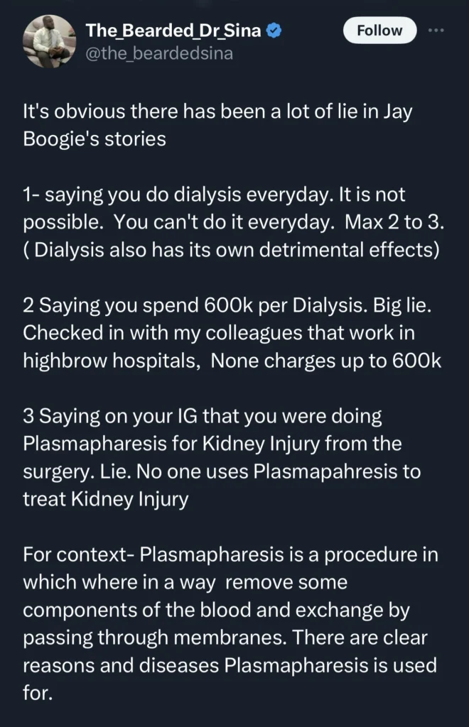 Medical doctor calls out Jay Boogie for lying about medical condition to garner public sympathy and funds