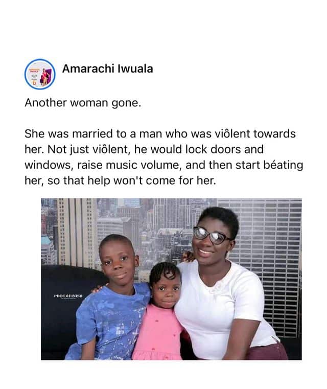 Nursing mother beaten to death by husband after refusing to leave abusive marriage