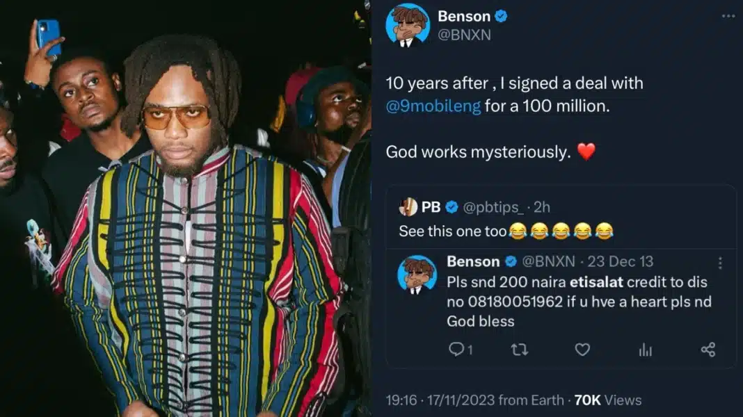 From grace to grass: Bnxn share how he got multi-million Naira deal with 9Mobile after publicly begging for airtime before