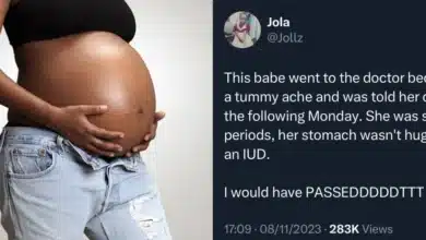 Lady receives shock of her life, goes to hospital for stomach ache, receives due date for her baby
