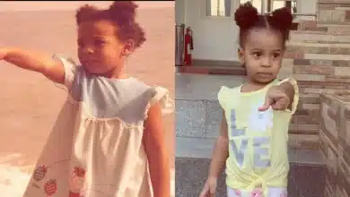 “Copy and paste is all I see” — Netizens comment on resemblance as TBoss posts throwback photos of herself and pictures of her daughter currently