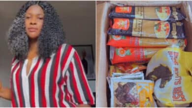 Lady causes buzz as she shares video of massive foodstuffs she bought for N33,500; it stuns many