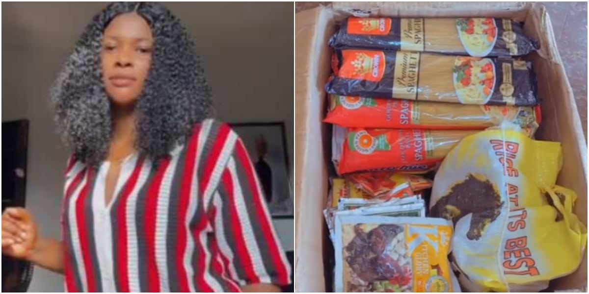 Lady causes buzz as she shares video of massive foodstuffs she bought for N33,500; it stuns many