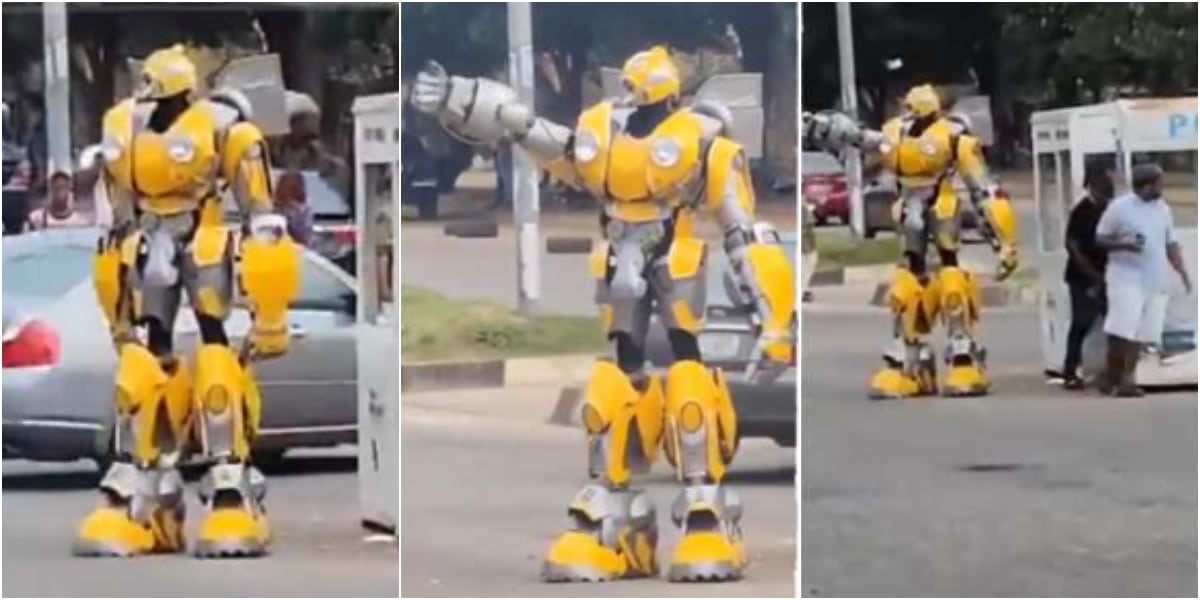 Robot spotted controlling traffic on Nigerian road, it stuns many