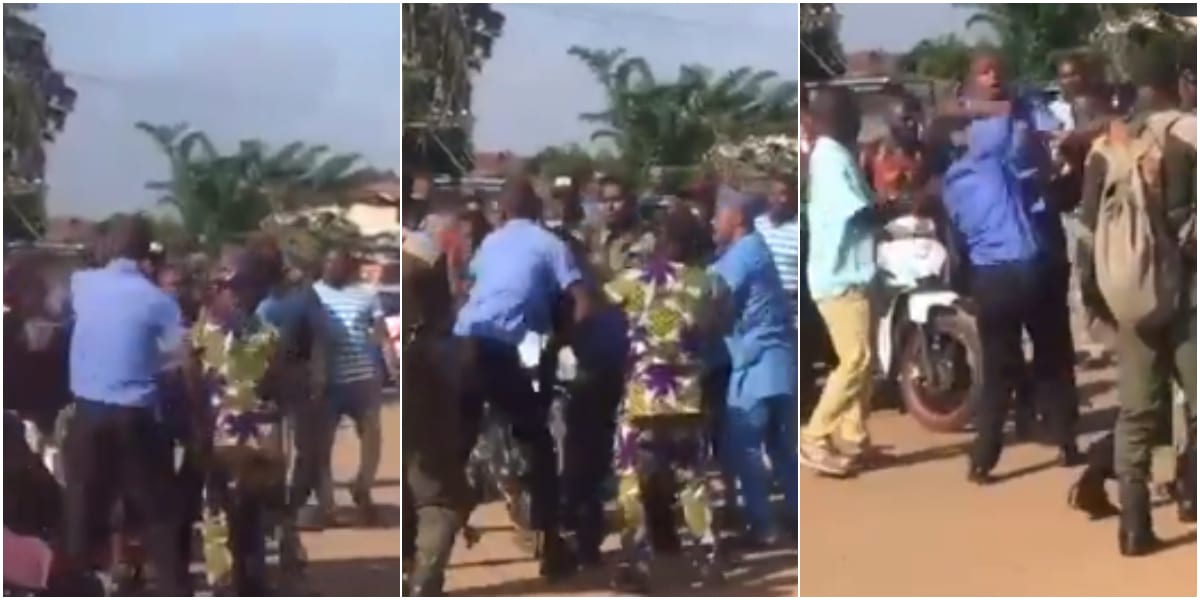 Video shows armed police beating up soldiers over traffic violation in Ekiti