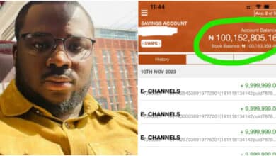 "The money don land" - Man who won N102 million from sports betting shows proof of money in his bank account