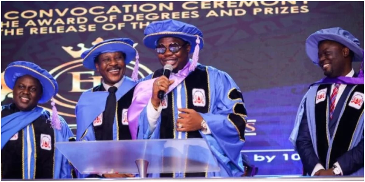 Mr. Macaroni over the moon as he bags honorary doctorate degree from Oyo varsity