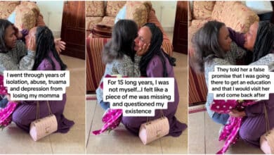 "After years of trauma" - Lady weeps tears of joy as she finally reunites with her biological family after 15 years of separation