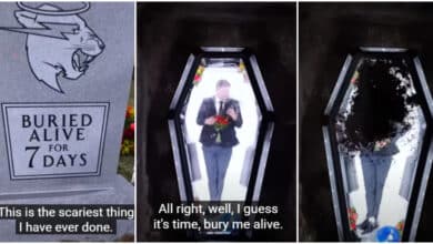 Man causes buzz as he embarks on burial challenge, buries himself alive for 7 days in coffin in attempt to break record