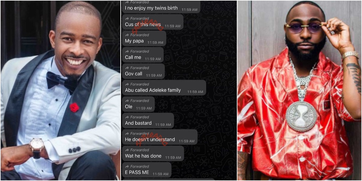 "He embarrassed me publicly, I couldn't enjoy the birth of my twins" - Leaked chats between Davido and Larry Gaga goes viral