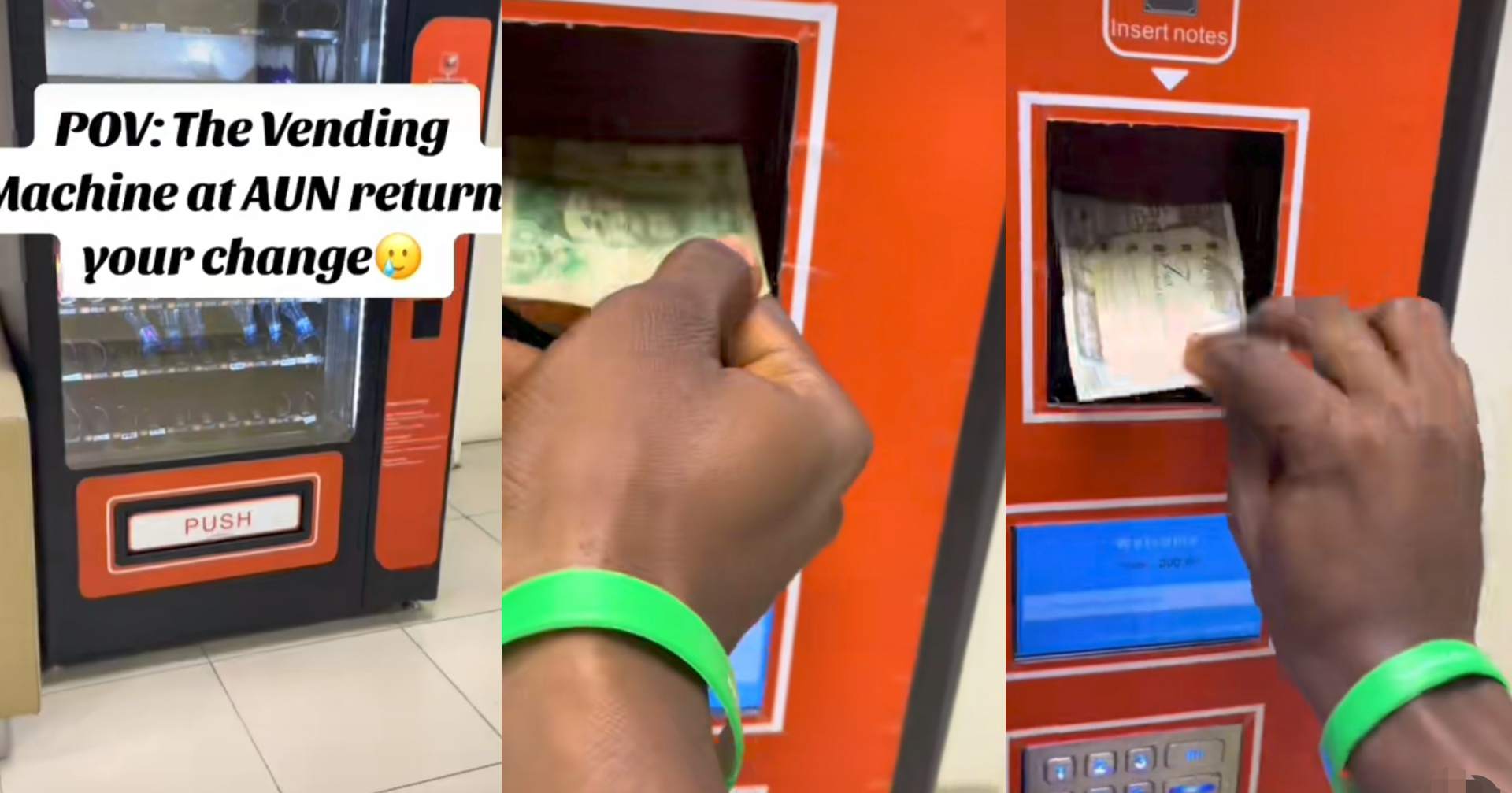 "BP don rise" Nigerian man struggles with vending machine as it