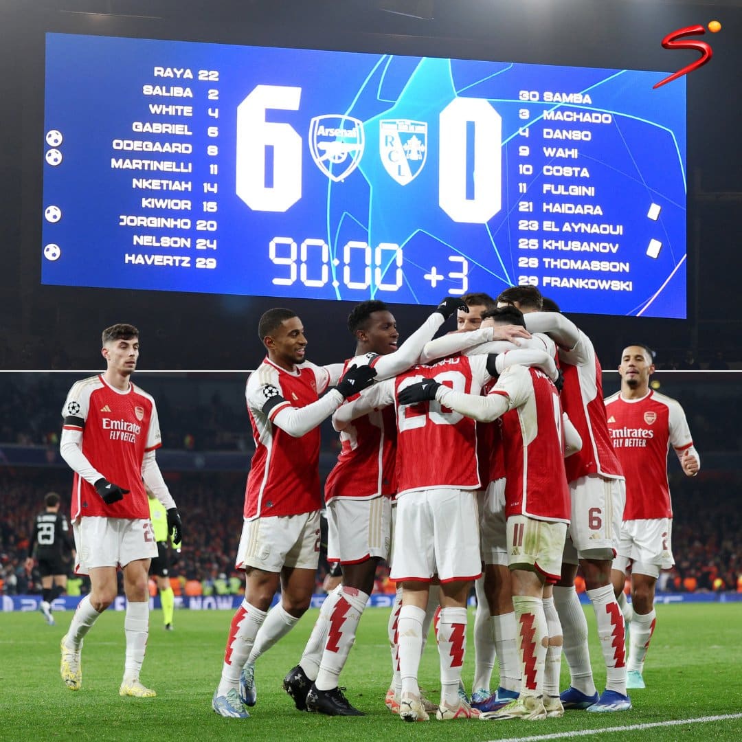 Arsenal beat Lens to pulp in 6-0 thriller to secure Champions League knockouts ticket