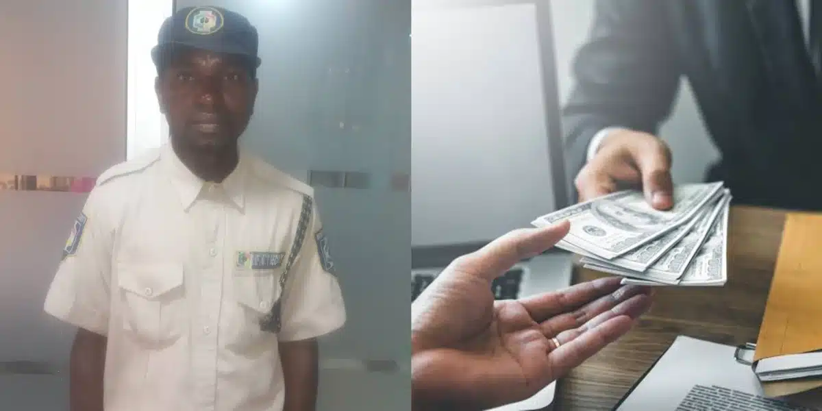 Netizens hail security guard after he returns 62k he picked on the floor outside a microfinance company