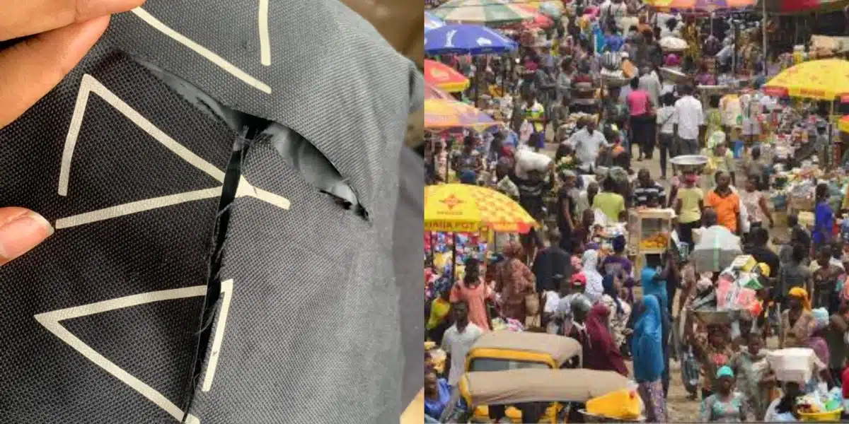 “Lagos isn’t a real place” — Lady reveals as she shares photos of how robbers tore her bag to steal her phone