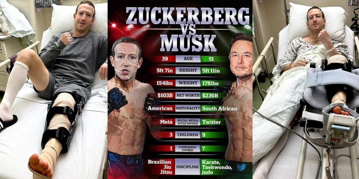 MMA fight Mark Zuckerberg tears ACL Elon Musk surgery