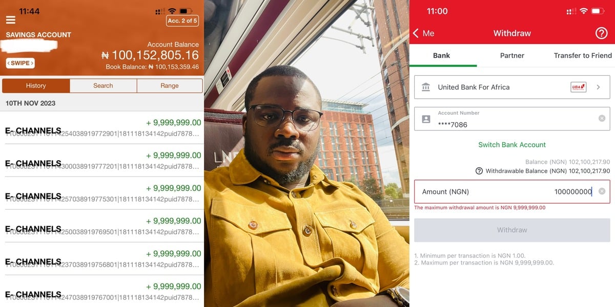 Nigerian man 15 new laptops ₦2 million giveaway ₦102 million on SportyBet