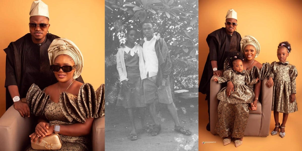 Man throwback pictures wife secondary school wedding anniversary