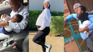 "Mine kicked me out" - Lady causes stir, posts lovely father-son photo despite threat of disownment over pregnancy