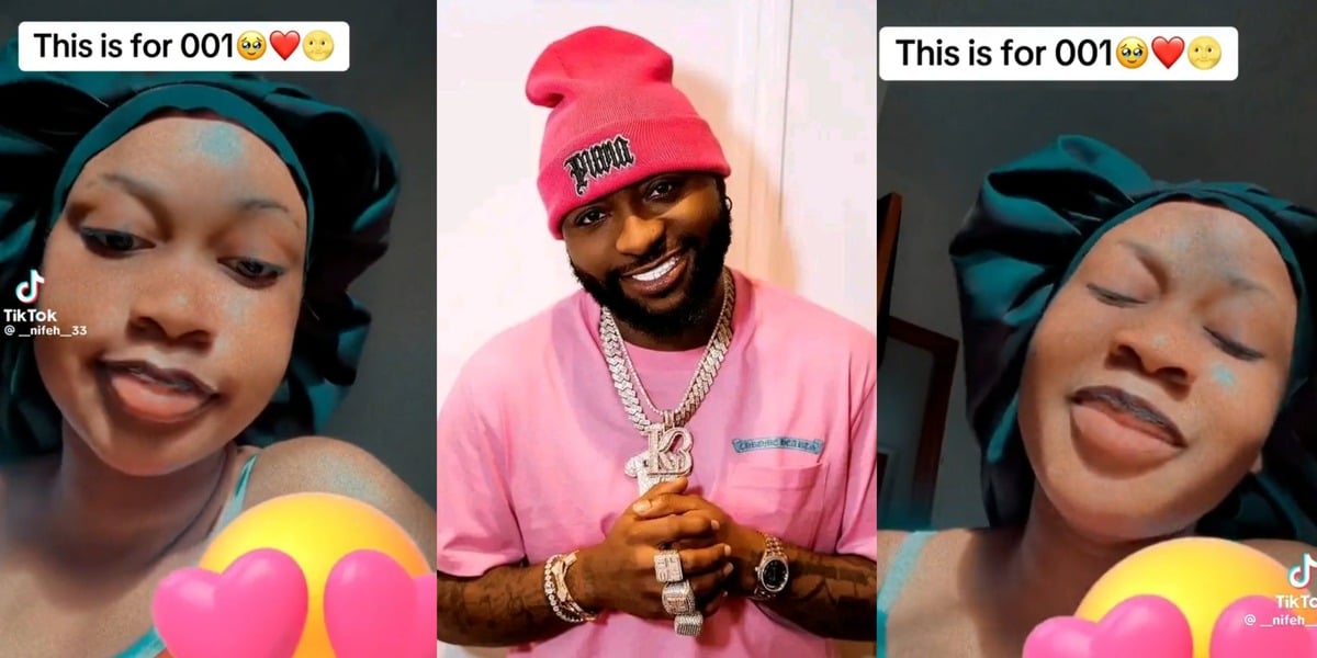 "This is for 001" - Cute lady wins hearts as she composes a sweet song for Davido, celebrates his 31st birthday anniversary