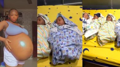 "3 girls and 1 boy" - Woman shows off her big belly during pregnancy, celebrates as she gives birth to quadruplets