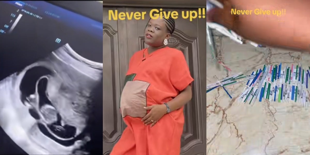 "Never give up" - Mom-to-be celebrates pregnancy milestone, shares over 30 fertility test strips from journey to conceive
