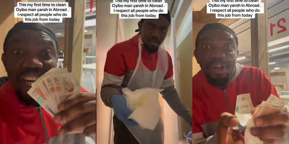 "₦250k a day, ₦ 7.5m a month" - Man causes stir, shows off £200 earned from cleaning buttocks of a caucasian man
