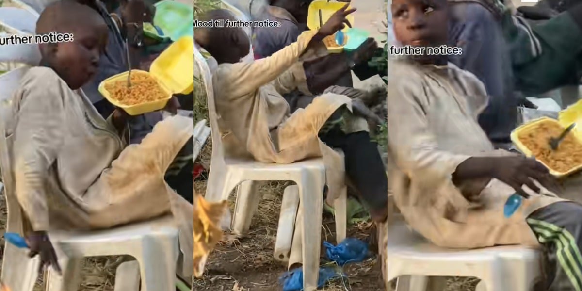 "Future FCT minister" - Little boy dances excitedly, wows many as he gets a free plate of rice at a Nigerian party