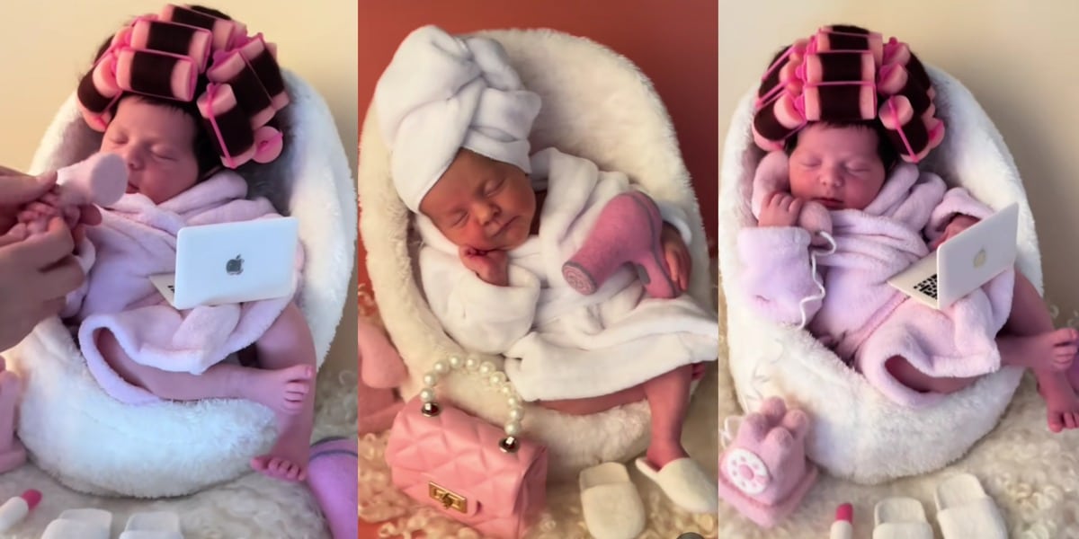 "She’s all about self care and soft life" - Little baby charms social media users with adorable poses in a photoshoot